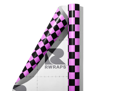 Pink Checkered Wrap Film Sheets~Rwraps Series 914 Pink Checkered Scrolled Sheet~5