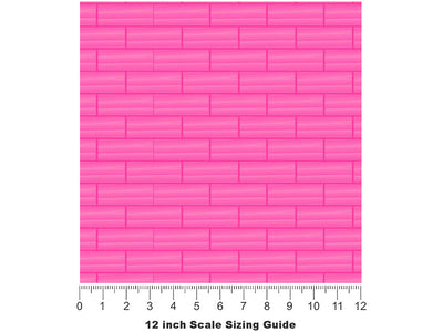Pink  Brick Vinyl Film Pattern Size 12 inch Scale~Rwraps Pink  Brick Sizing Chart~3