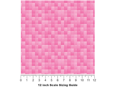 Pink Tile Vinyl Film Pattern Size 12 inch Scale~Rwraps Pink Tile Sizing Chart~3