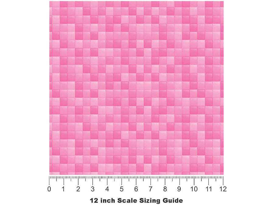 Pink Tile Vinyl Film Pattern Size 12 inch Scale~Rwraps Pink Tile Sizing Chart~3