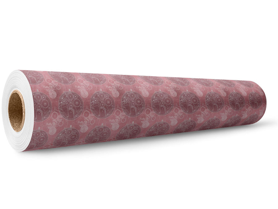 Pink Clockwork Steampunk Wrap Film Wholesale Roll~Rwraps Series 914 Digitally Printed Vinyl Roll~5