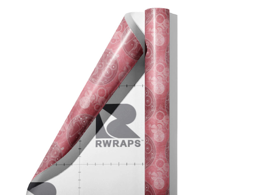 Pink Clockwork Steampunk Wrap Film Sheets~Rwraps Series 914 Pink Clockwork Steampunk Scrolled Sheet~3