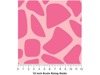 Pink  Cobblestone Vinyl Film Pattern Size 12 inch Scale~Rwraps Pink  Cobblestone Sizing Chart~3