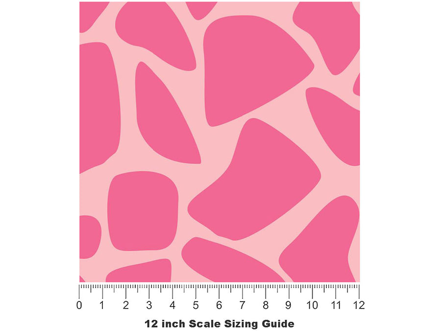 Pink  Cobblestone Vinyl Film Pattern Size 12 inch Scale~Rwraps Pink  Cobblestone Sizing Chart~3