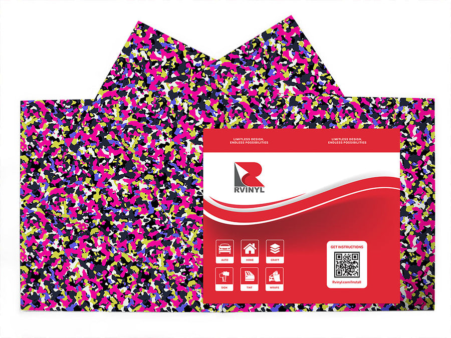 pink confetti camouflage Craft Vinyl Sheet Pack