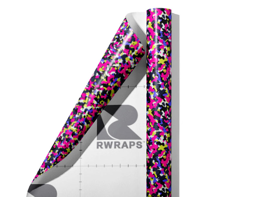 Pink Camouflage Wrap Film Sheets~Rwraps Series 914 Pink Camouflage Scrolled Sheet~3