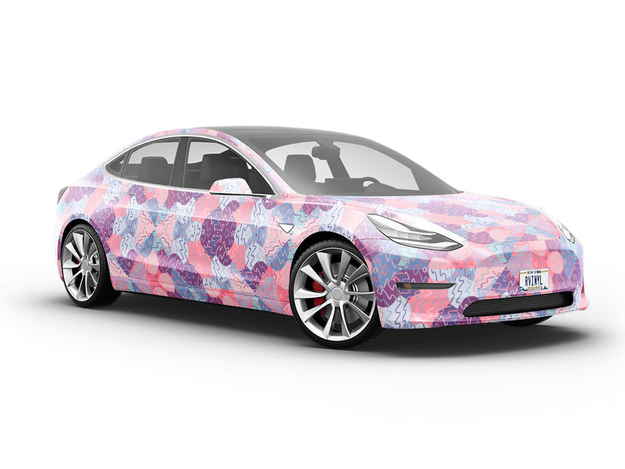 Pink Confusion Mosaic Vehicle Vinyl Wrap
