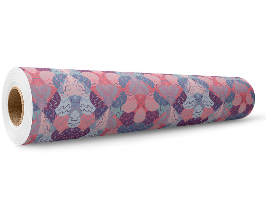 Pink Confusion Mosaic Wrap Film Wholesale Roll~Rwraps Series 914 Digitally Printed Vinyl Roll~5