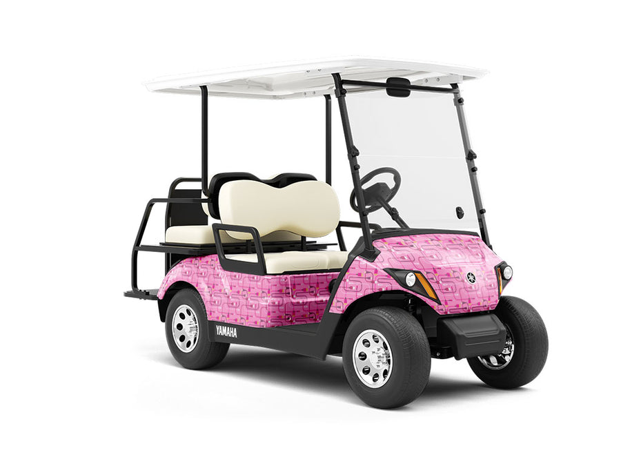 Pink Cords Technology Wrapped Golf Cart