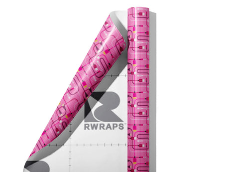 Pink Cords Technology Wrap Film Sheets~Rwraps Series 914 Pink Cords Technology Scrolled Sheet~4