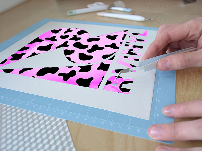 pink cow animal print Easy Weed Craft Vinyl
