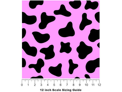 Pink Cow Vinyl Film Pattern Size 12 inch Scale~Rwraps Pink Cow Sizing Chart~3