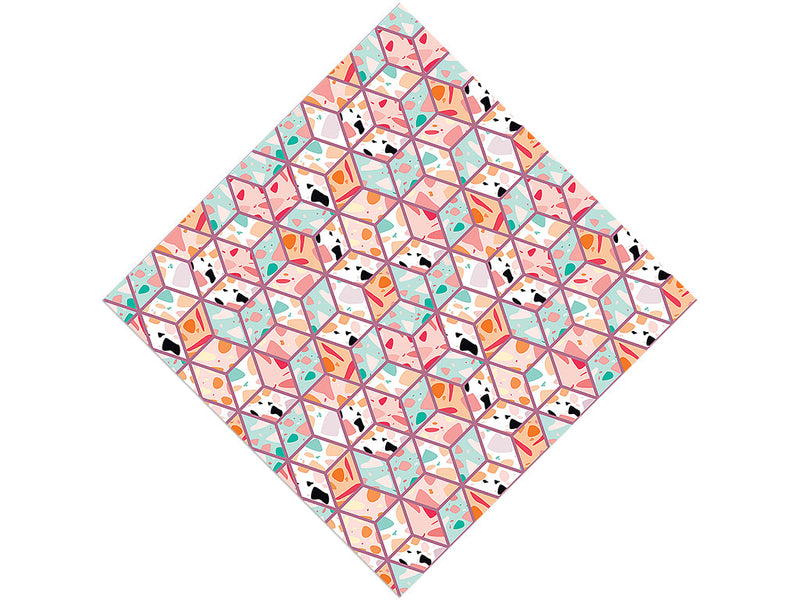 Pink Cube Tile Vinyl Wrap Pattern