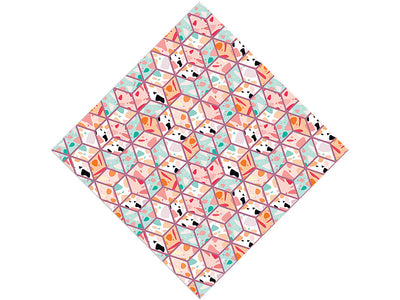 Pink Cube Tile Vinyl Wrap Pattern