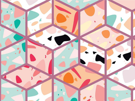 Pink Cube Tile Vinyl Wrap Pattern~Rwraps Series 914 Digitally Printed Vinyl Wrap~0