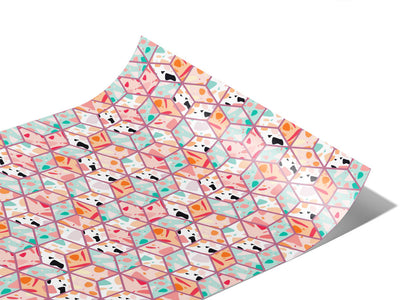 Pink Cube Tile Vinyl Wraps~Rwraps Series 914 Digitally Printed Vinyl Wrap~1
