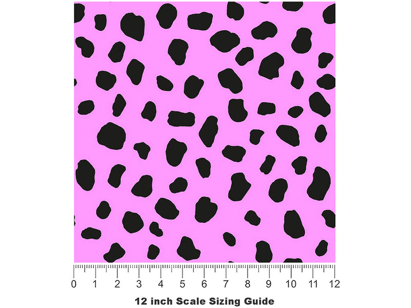 Pink Dalmation Vinyl Film Pattern Size 12 inch Scale~Rwraps Pink Dalmation Sizing Chart~3