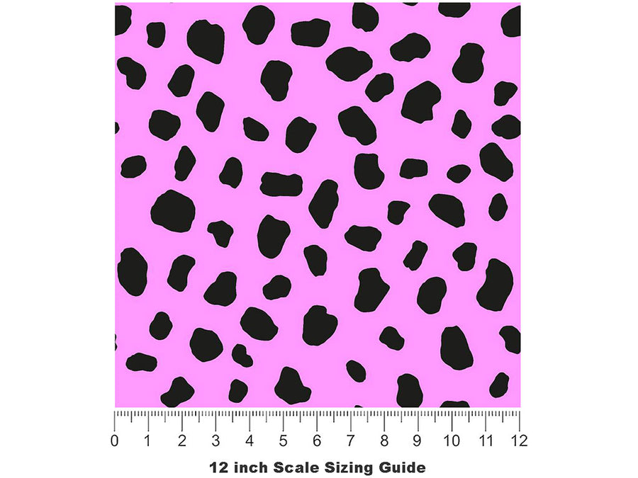 Pink Dalmation Vinyl Film Pattern Size 12 inch Scale~Rwraps Pink Dalmation Sizing Chart~3