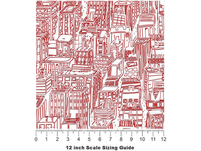 PInk Downtown Cityscape Vinyl Film Pattern Size 12 inch Scale~Rwraps PInk Downtown Cityscape Sizing Chart~3