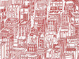 PInk Downtown Cityscape Vinyl Wrap Pattern~Rwraps Series 914 Digitally Printed Vinyl Wrap~0