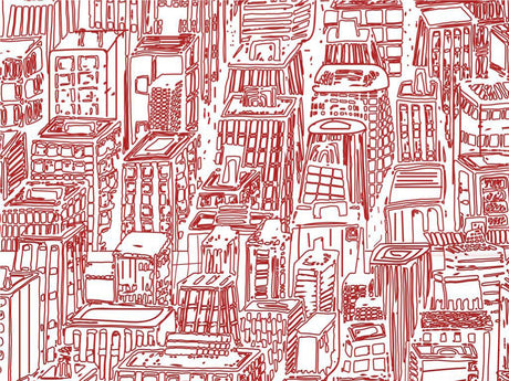 PInk Downtown Cityscape Vinyl Wrap Pattern~Rwraps Series 914 Digitally Printed Vinyl Wrap~0