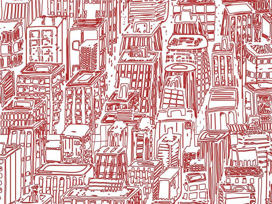 PInk Downtown Cityscape Vinyl Wrap Pattern~Rwraps Series 914 Digitally Printed Vinyl Wrap~0