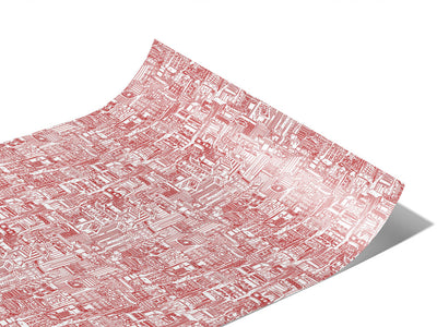 PInk Downtown Cityscape Vinyl Wraps~Rwraps Series 914 Digitally Printed Vinyl Wrap~1