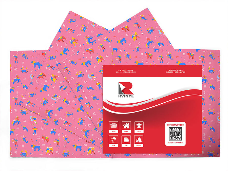 pink friends astrology Craft Vinyl Sheet Pack