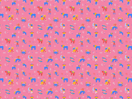 Pink Friends Astrology Vinyl Wrap Pattern~Rwraps Series 914 Digitally Printed Vinyl Wrap~0
