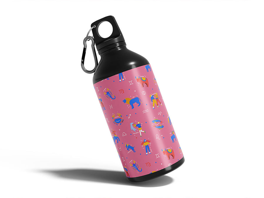 pink friends astrology Water Bottle DIY Stickers