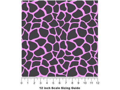 Pink Giraffe Vinyl Film Pattern Size 12 inch Scale~Rwraps Pink Giraffe Sizing Chart~3