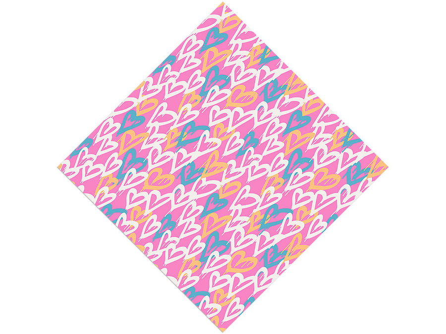 Pink Hearts Graffiti Vinyl Wrap Pattern