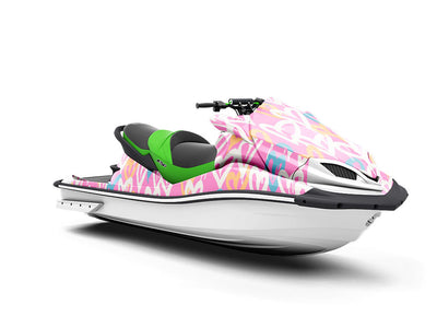 Pink Hearts Graffiti Jet Ski Vinyl Customized Wrap