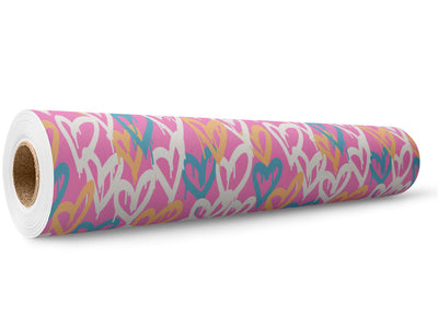 Pink Hearts Graffiti Wrap Film Wholesale Roll~Rwraps Series 914 Digitally Printed Vinyl Roll~5