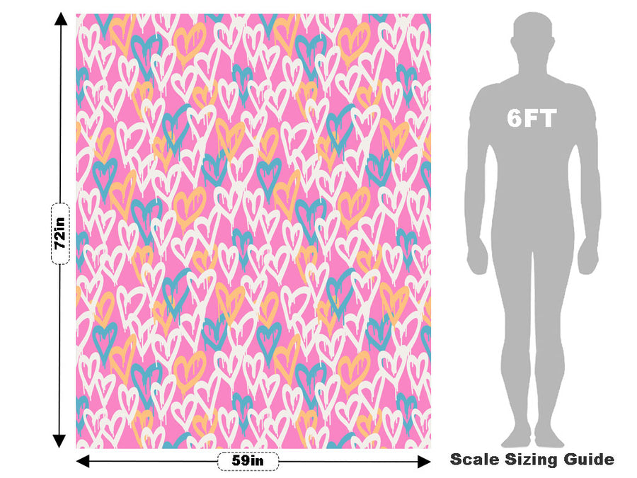 Pink Hearts Graffiti Vehicle Wrap Scale~Rwraps Series 914 Pink Hearts Graffiti Measurements~2