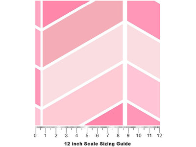 Pink  Brick Vinyl Film Pattern Size 12 inch Scale~Rwraps Pink  Brick Sizing Chart~3