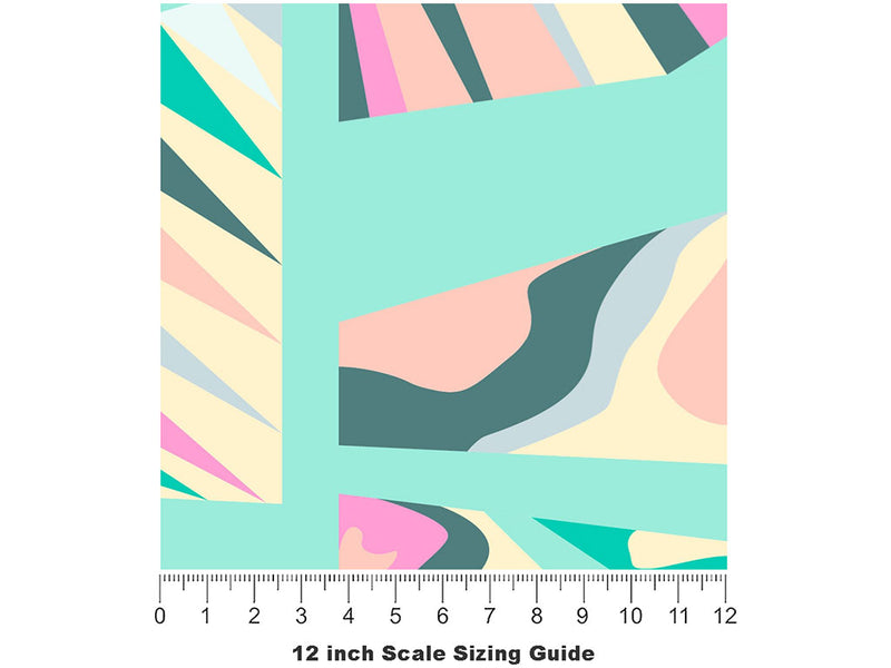 Pink Invader Mosaic Vinyl Film Pattern Size 12 inch Scale~Rwraps Pink Invader Mosaic Sizing Chart~2