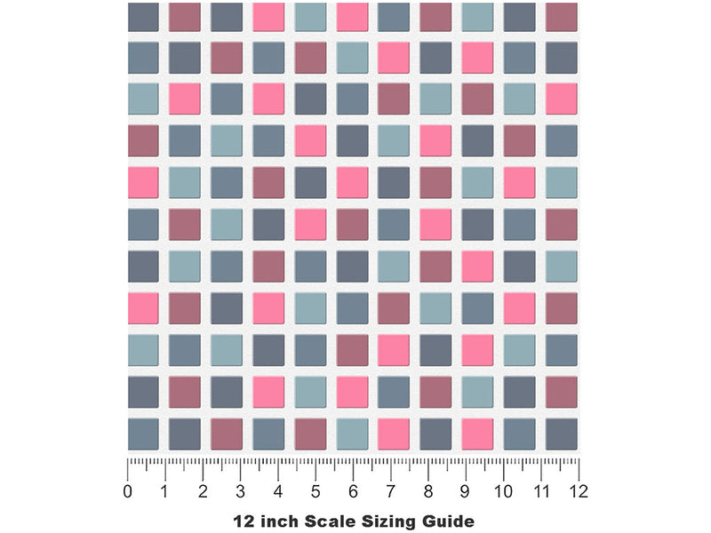 Pink Jambalaya Mosaic Vinyl Film Pattern Size 12 inch Scale~Rwraps Pink Jambalaya Mosaic Sizing Chart~2