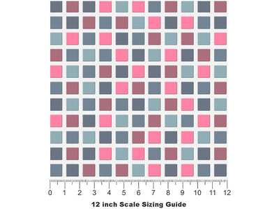 Pink Jambalaya Mosaic Vinyl Film Pattern Size 12 inch Scale~Rwraps Pink Jambalaya Mosaic Sizing Chart~2