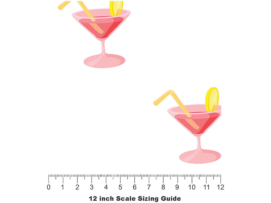 Pink Lemon Alcohol Vinyl Film Pattern Size 12 inch Scale~Rwraps Pink Lemon Alcohol Sizing Chart~2