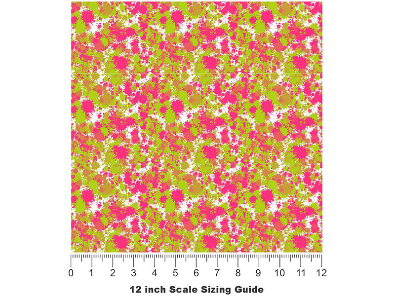 Pink Lemonade Paint Splatter Vinyl Film Pattern Size 12 inch Scale~Rwraps Pink Lemonade Paint Splatter Sizing Chart~2