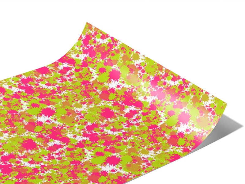 Pink Lemonade Paint Splatter Vinyl Wraps~Rwraps Series 914 Digitally Printed Vinyl Wrap~0