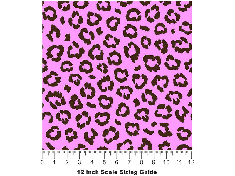 Pink Leopard Vinyl Film Pattern Size 12 inch Scale~Rwraps Pink Leopard Sizing Chart~3