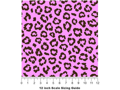 Pink Leopard Vinyl Film Pattern Size 12 inch Scale~Rwraps Pink Leopard Sizing Chart~3