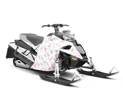 Pink Love Birds Custom Wrapped Snowmobile