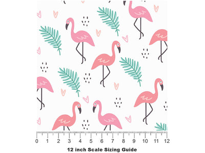 Pink Love Birds Vinyl Film Pattern Size 12 inch Scale~Rwraps Pink Love Birds Sizing Chart~2