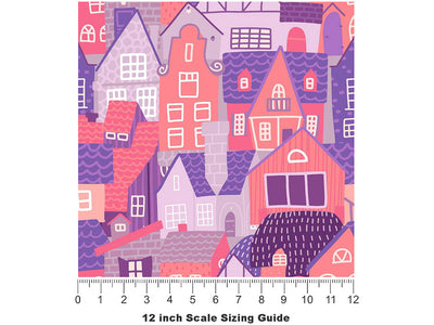 Pink Palaces Cityscape Vinyl Film Pattern Size 12 inch Scale~Rwraps Pink Palaces Cityscape Sizing Chart~3
