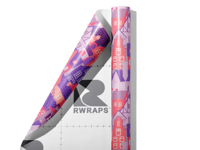 Pink Palaces Cityscape Wrap Film Sheets~Rwraps Series 914 Pink Palaces Cityscape Scrolled Sheet~4