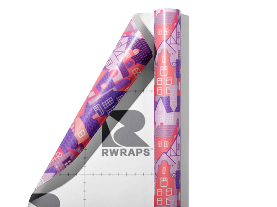 Pink Palaces Cityscape Wrap Film Sheets~Rwraps Series 914 Pink Palaces Cityscape Scrolled Sheet~4