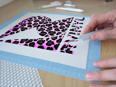 pink panther animal print Easy Weed Craft Vinyl